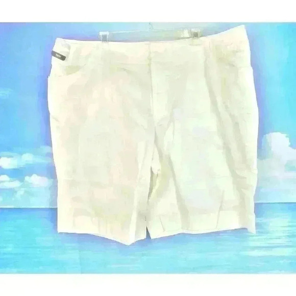 NWT MASSIO Womans WHITE Cuff Hem STRETCH Cotton Blend PLUS SIZE 24w XXXL 3x - Picture 1 of 3